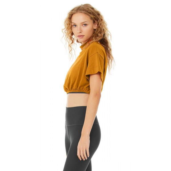 Kick It Crop Tee - Bronze